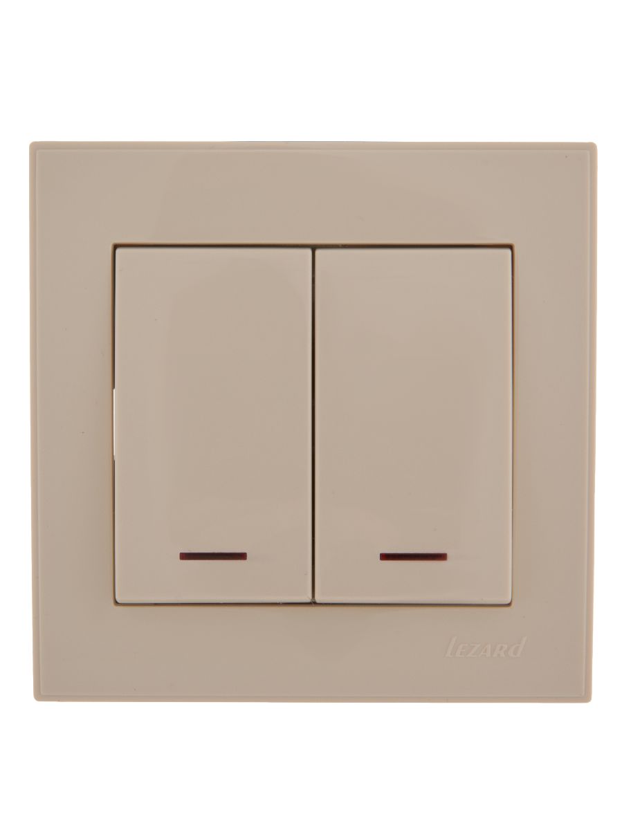 Выключатель двойной с подсветкой Lezard Rain 703-0303-112