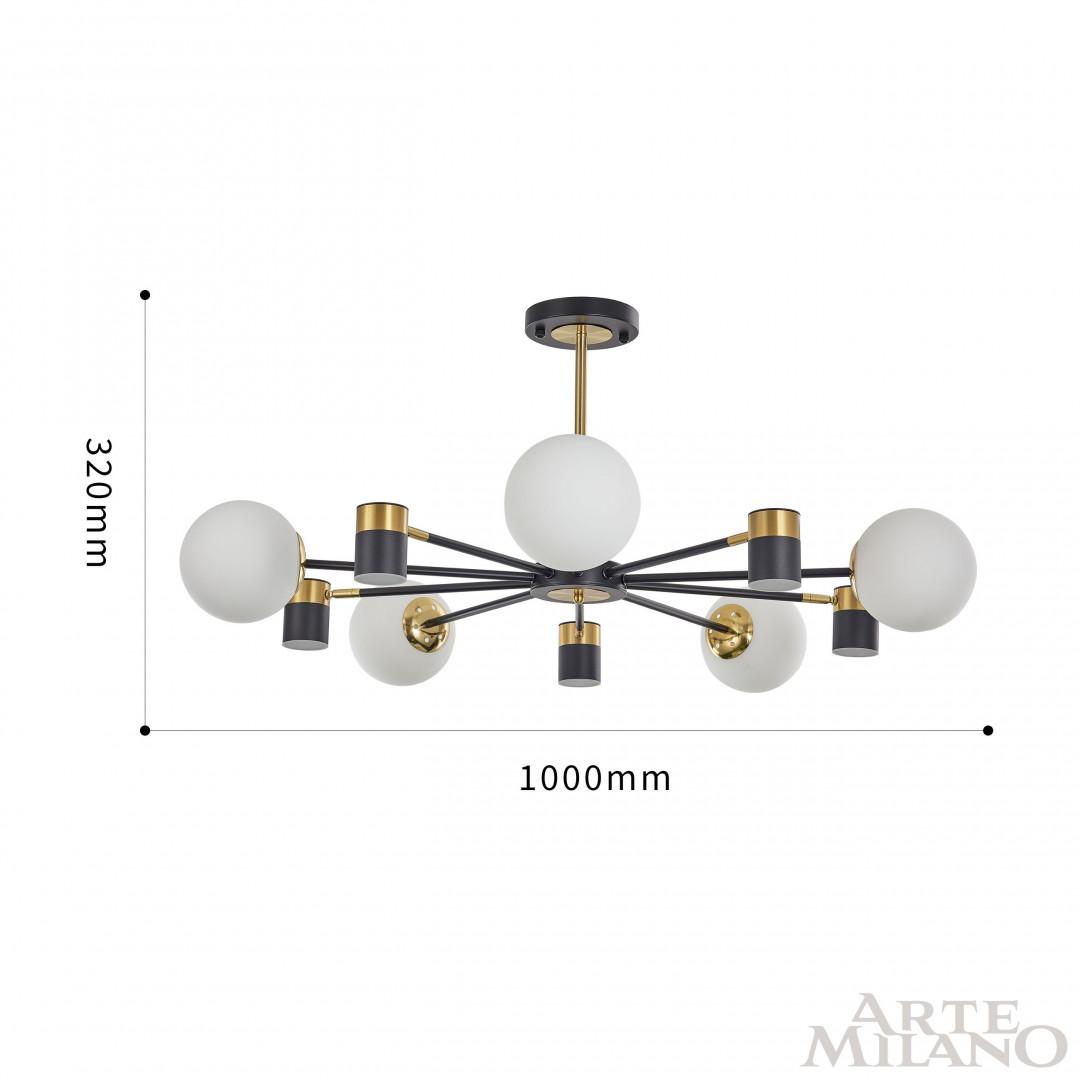 Люстра на штанге Arte Milano Ferrara 274802/10 BK/GD