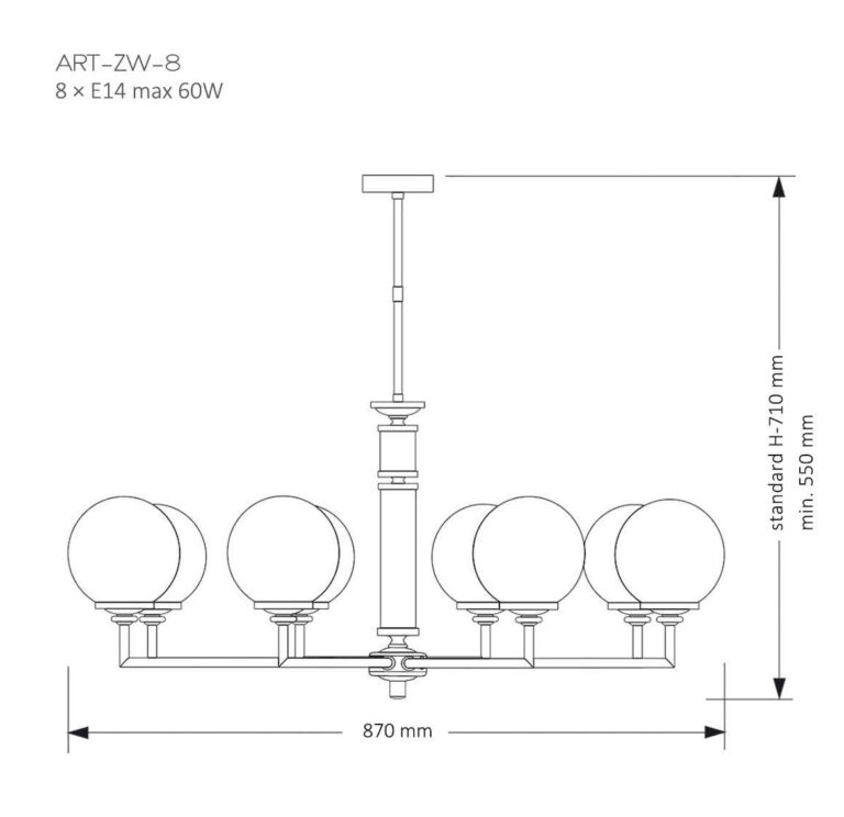 Подвесная люстра Kutek Mood Artu Glass ART-ZW-8 (Z) G