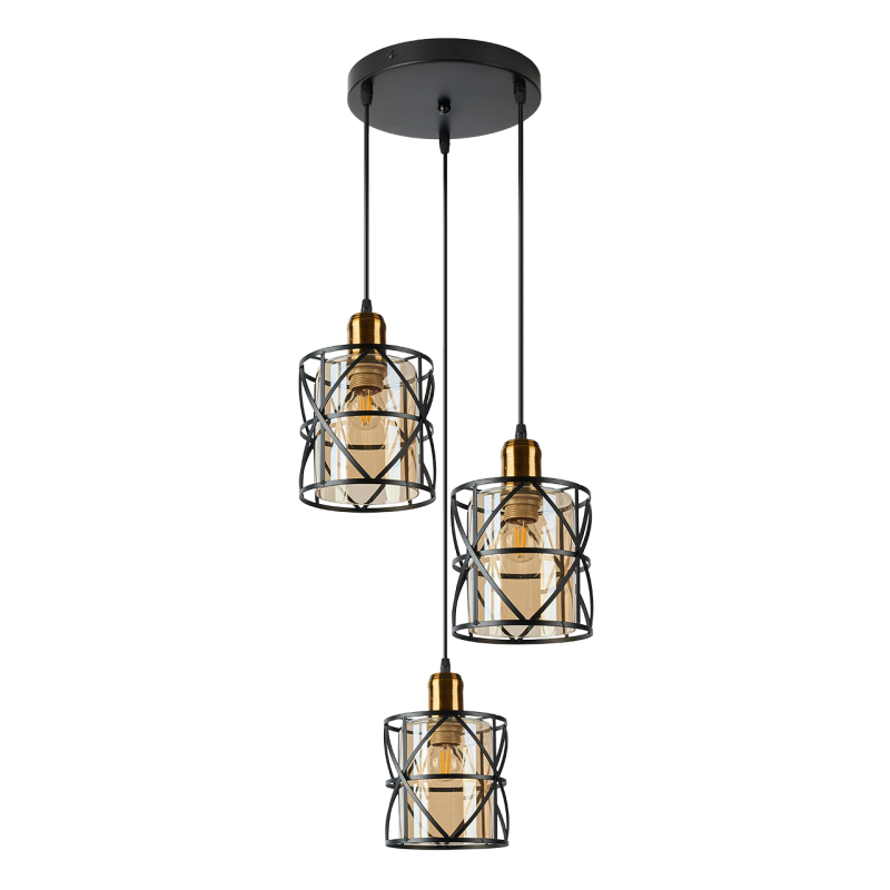 Подвесной светильник IMEX MD.78778-3-P BK+AB