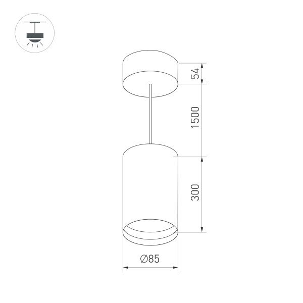 Корпус подвесного светильника Arlight SP-Polo-Hang-Long300-R85 024238(1)