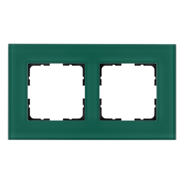 Рамка 2-постовая стекло цвет Лазурный Jasmart G1002GJ