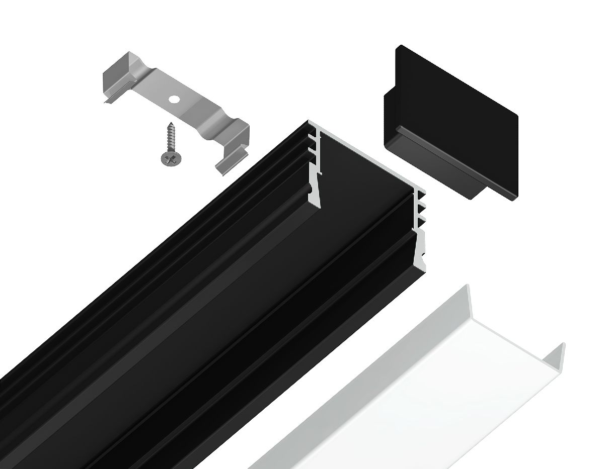 Алюминиевый накладной профиль Ambrella Light Alum Profile GP1750BK