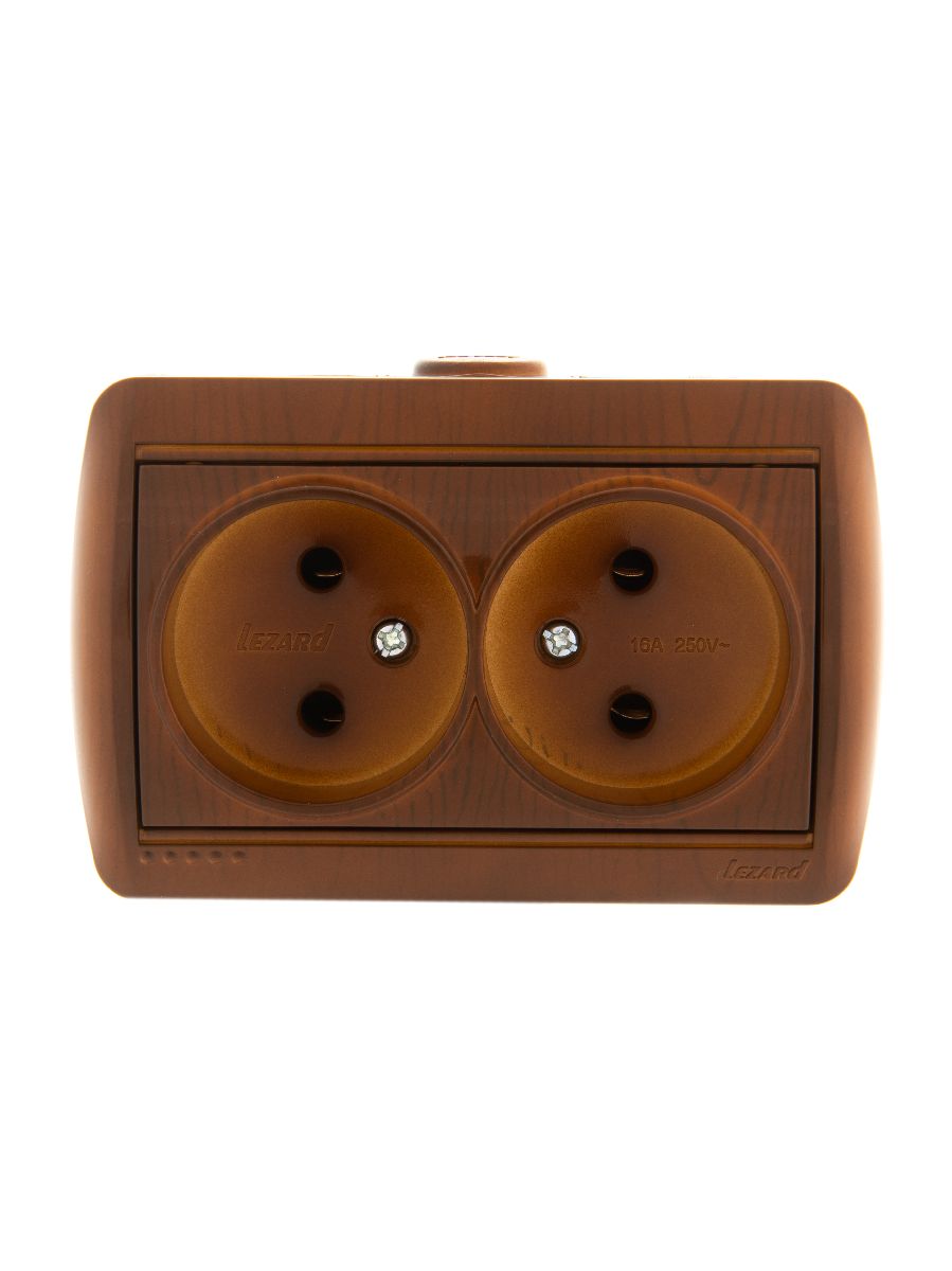 Розетка двойная б/з Lezard Nata 710-0800-128