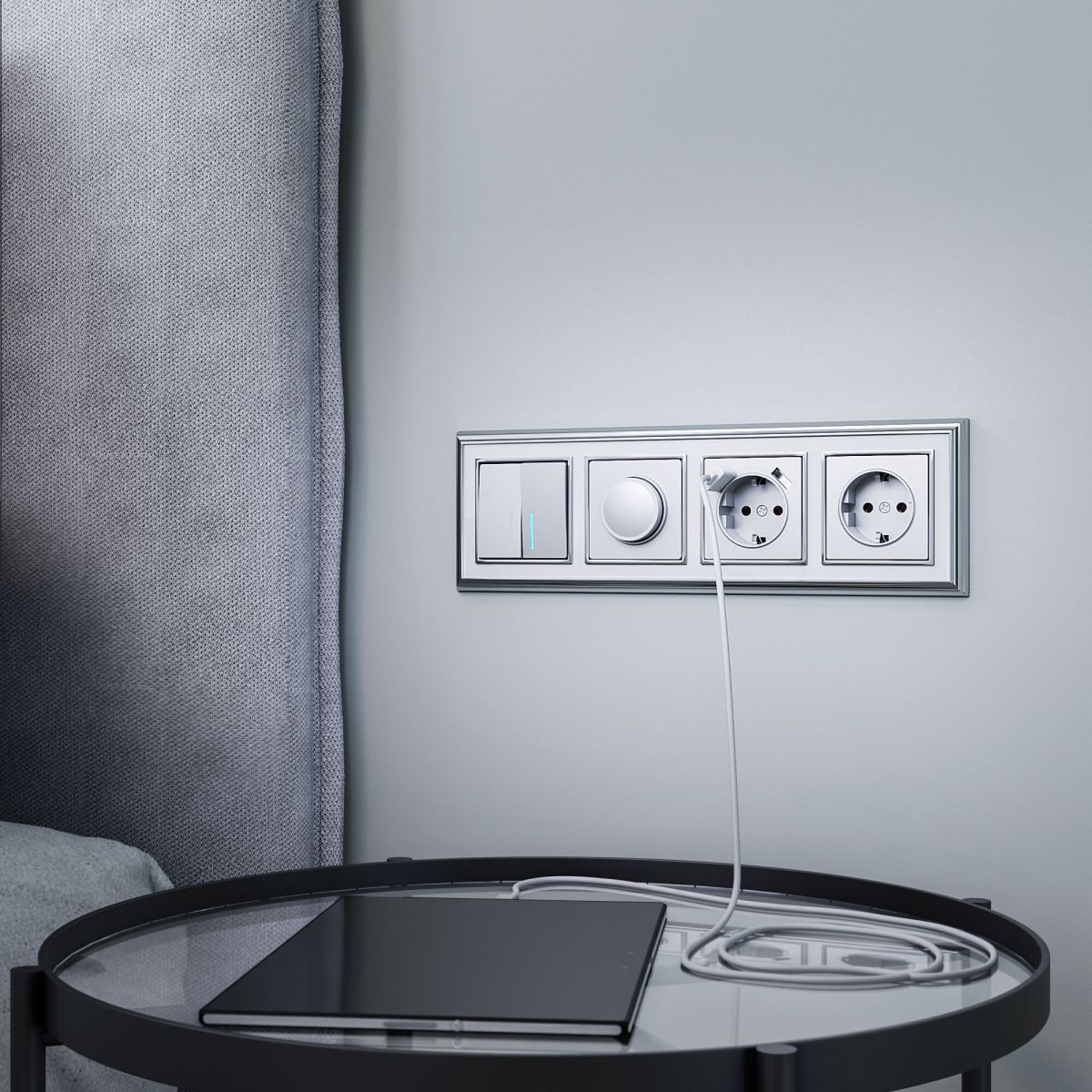 Выключатель двухклавишный проходной с подсветкой Werkel W1122106 4690389164842 a050884