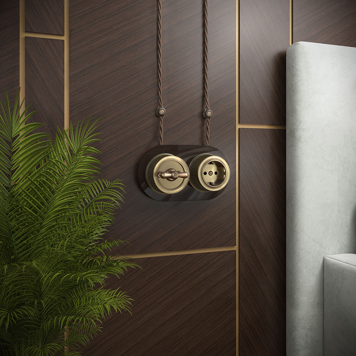 Рамка Werkel Favorit Runda на 2 поста коричневый WL21-Frame-01 4690389141966