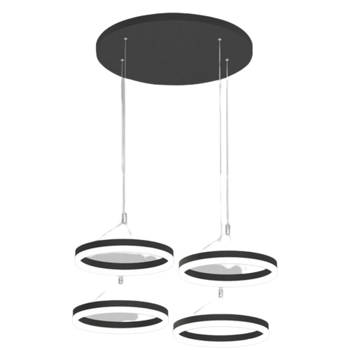 Подвесная люстра Elvan LU-155/4R-21W-NH-Bk