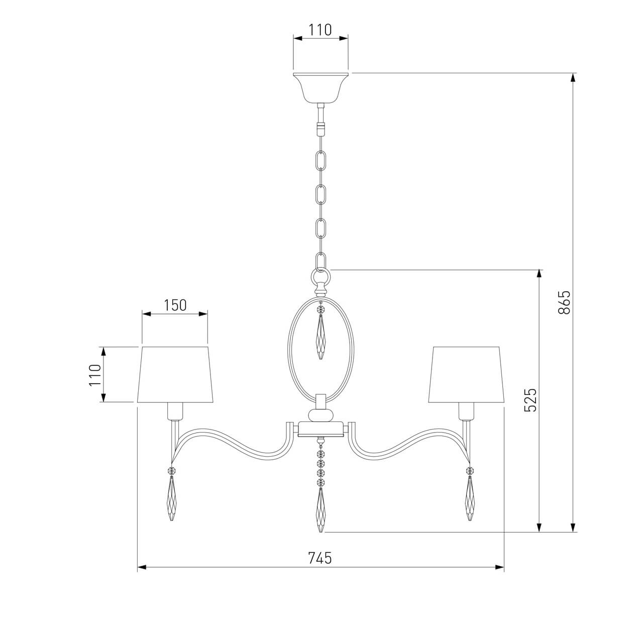 Подвесная люстра Eurosvet Madera 10127/8 хром/прозрачный хрусталь Strotskis Smart (10093/8)