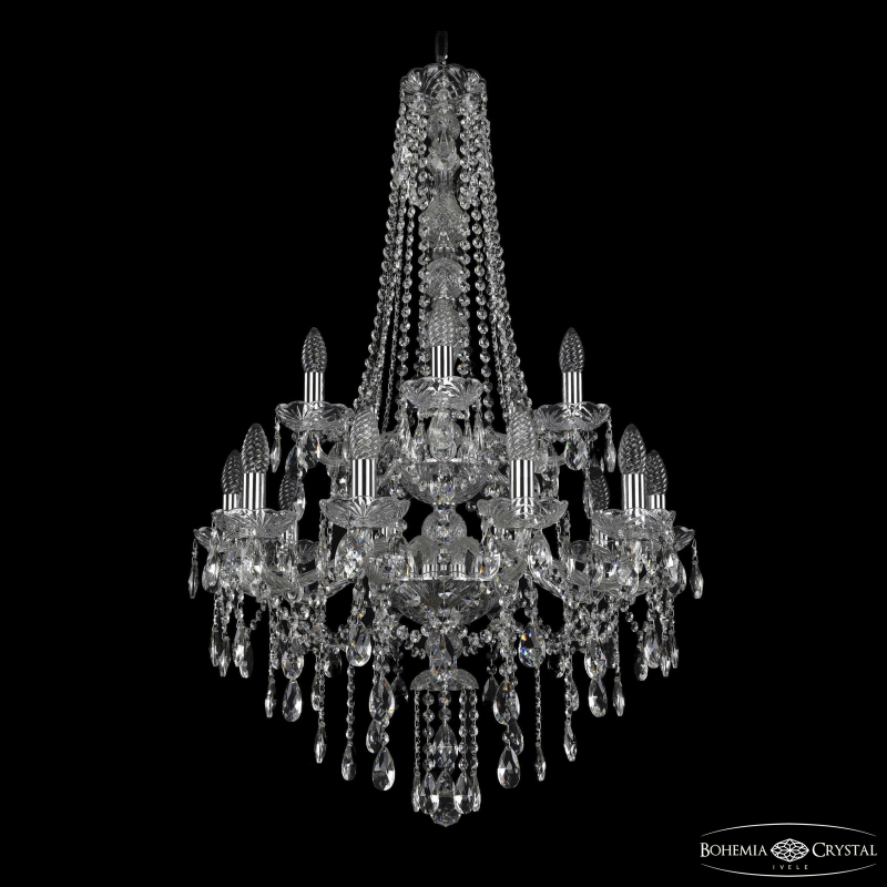 Подвесная люстра Bohemia Ivele Crystal 1415/10+5/220/h-102/2d Ni