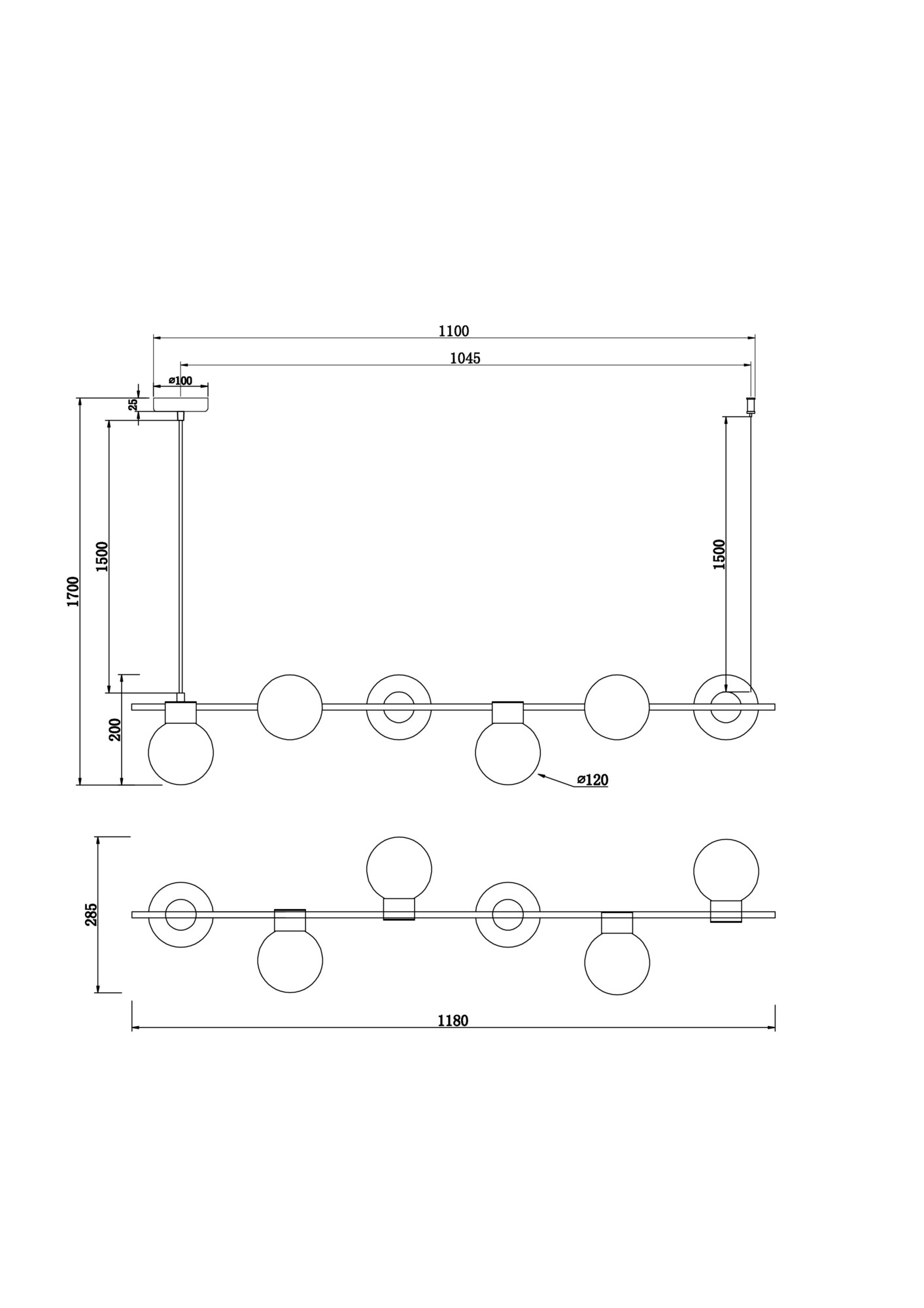 Подвесной светильник Freya Gatsby FR5232PL-06B1