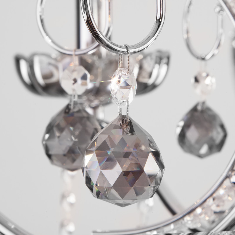 Подвесная люстра Eurosvet 10107/8 хром/дымчатый хрусталь Strotskis