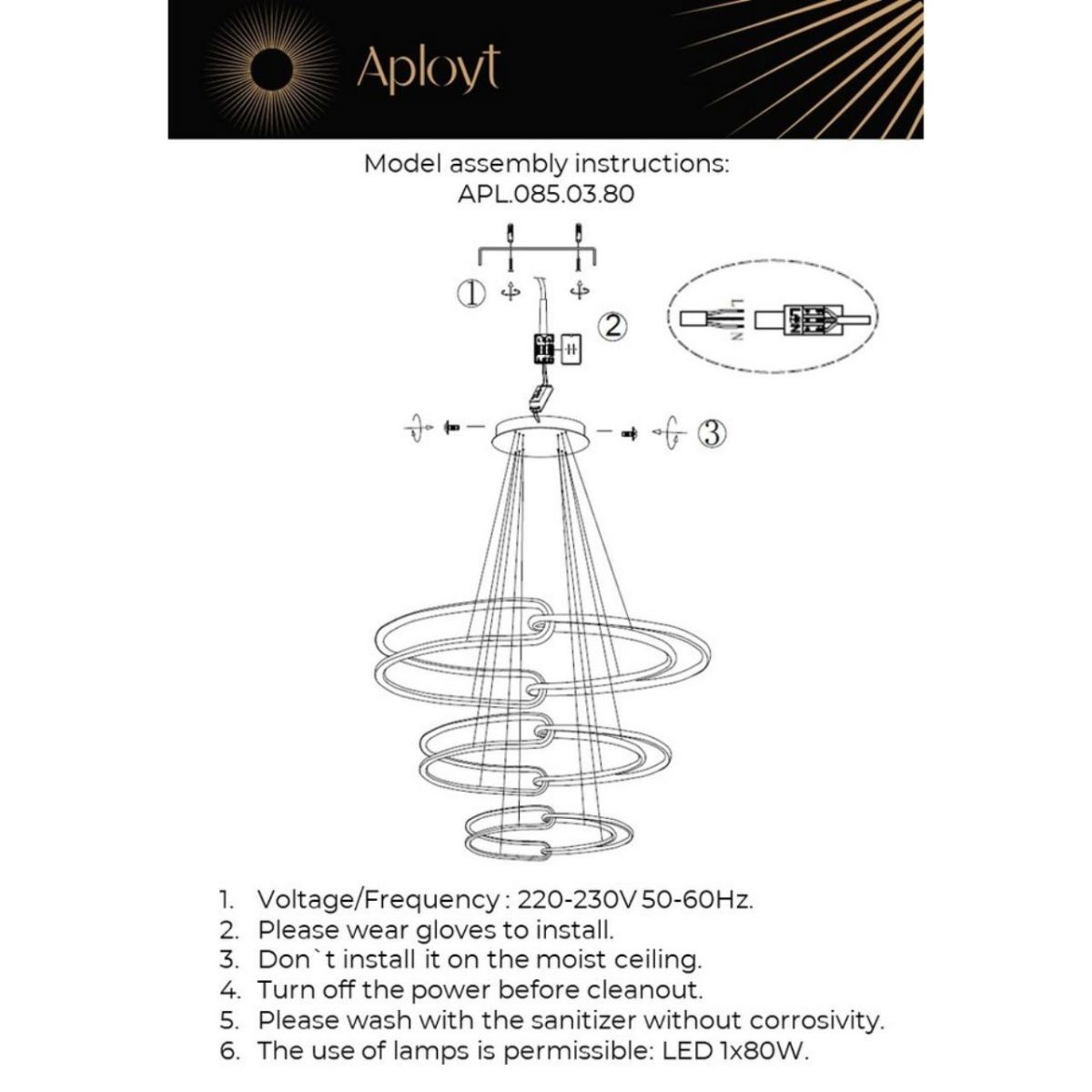 Подвесная люстра Aployt Barb APL.085.03.80