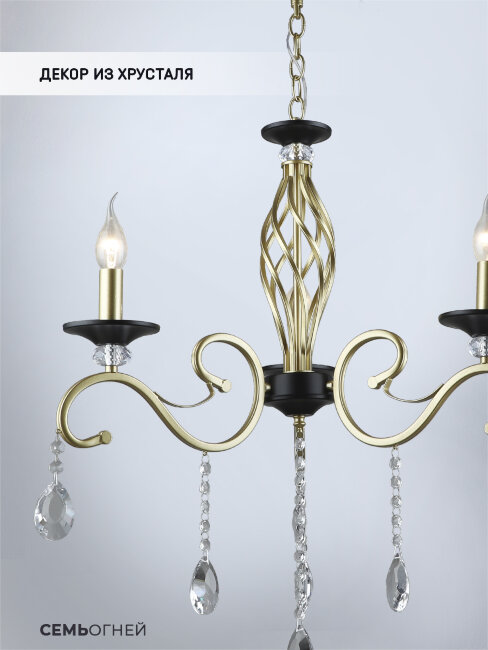 Подвесная люстра Wedo Light Elek WD3596/3H-GD-BK-CL