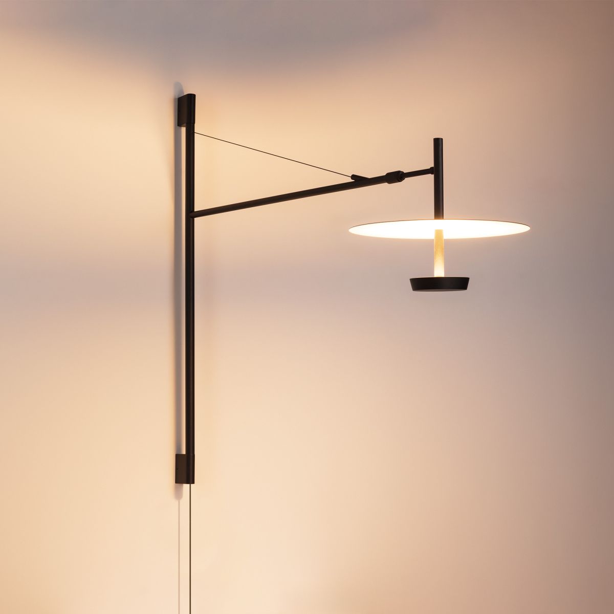 Бра Arlight SP-CAMPANA-WALL-L1450-9W Warm3000 (BK, 130 deg, 230V, TELESCOPIC) (IP20 Металл) 059596