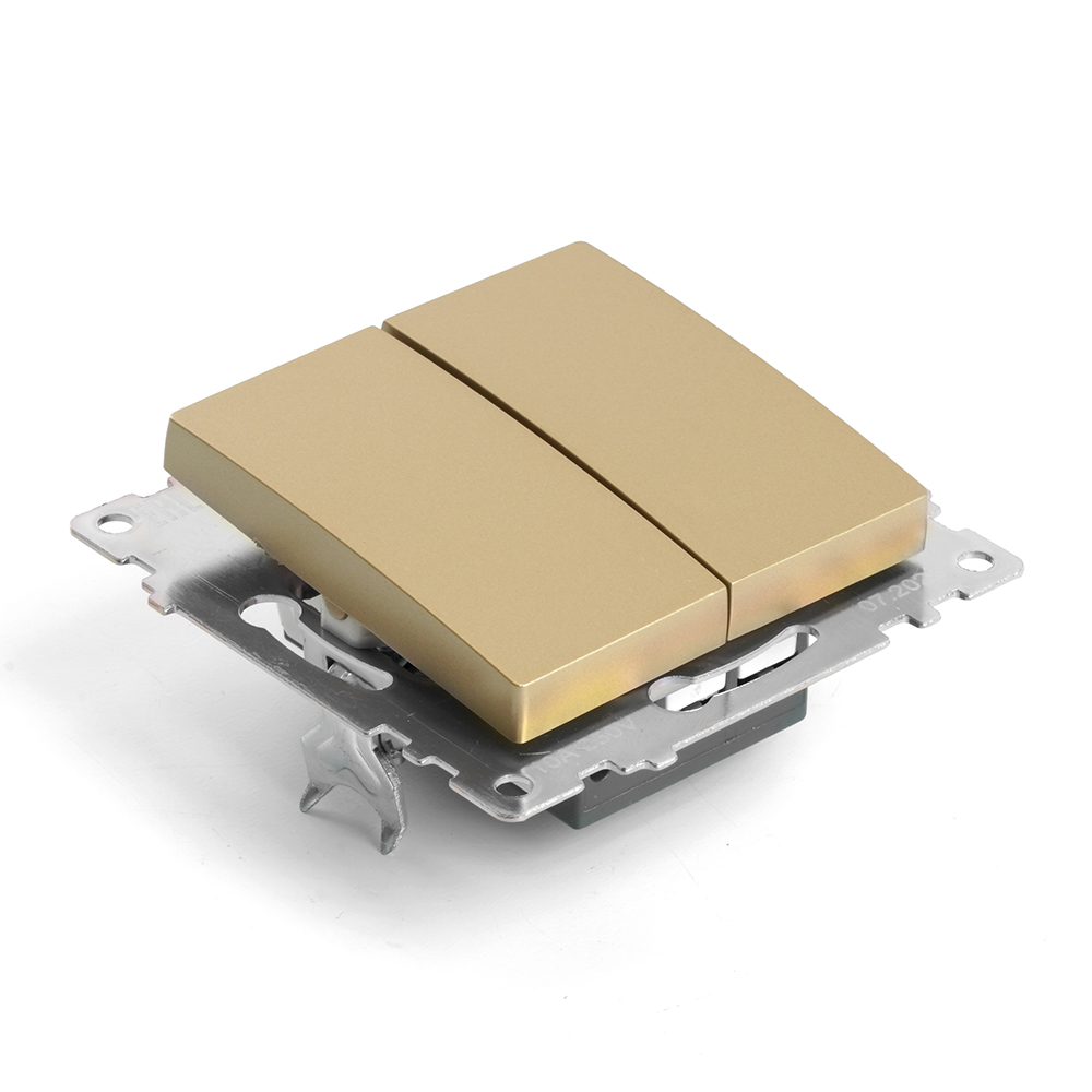 Переключатель 2-клавишный Stekker Катрин GLS10-7107-08 49220