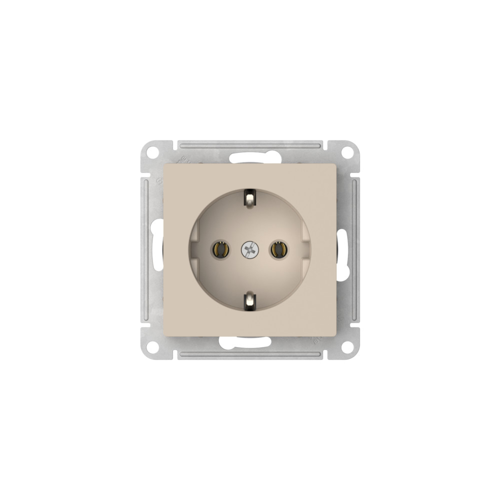 Розетка с заземлением, 16А, мех., быстрозажим. клем. Systeme Electric AtlasDesign ATN001243S