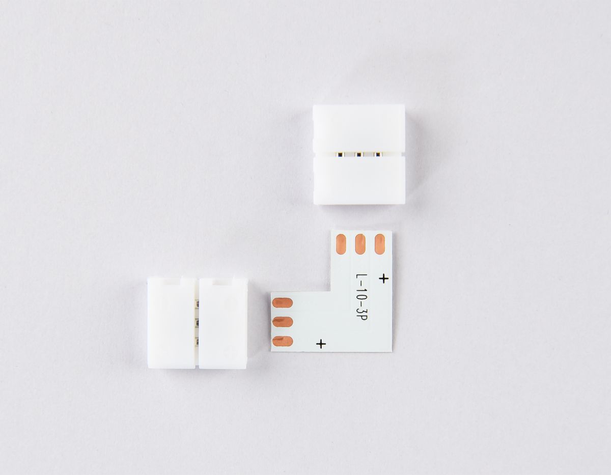 Соединитель угловой L для светодиодной ленты 5050 12/24V (3 конт.) GS6651 (10шт) Ambrella Light Illumination GS6651