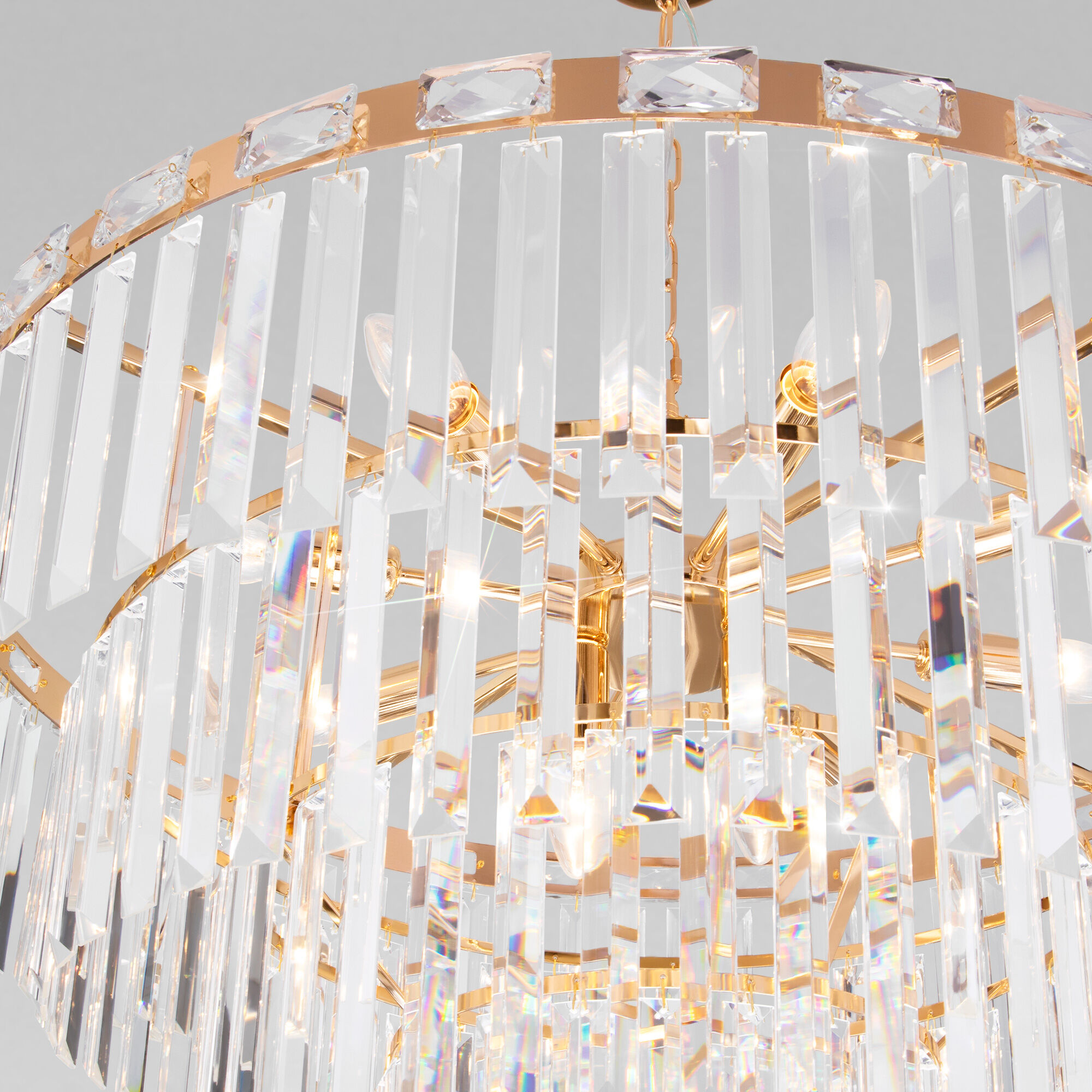 Подвесная люстра Eurosvet Elegante 10130/10 золото/прозрачный хрусталь Strotskis Smart a060643