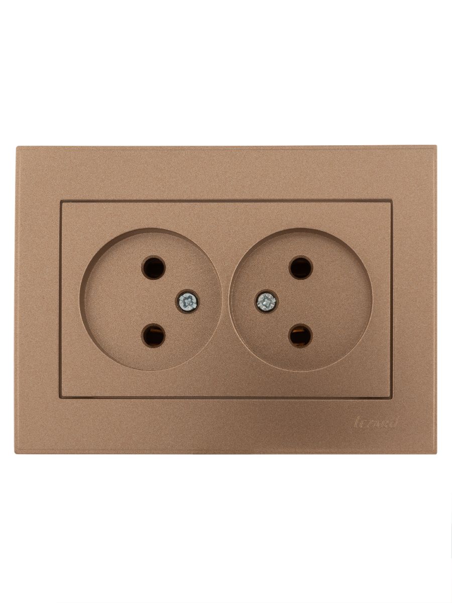 Розетка двойная б/з Lezard Rain 703-3131-128