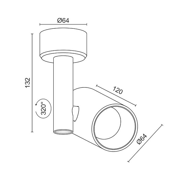 Накладной спот Ledron CSU0609 Black TRIAC 00000018214