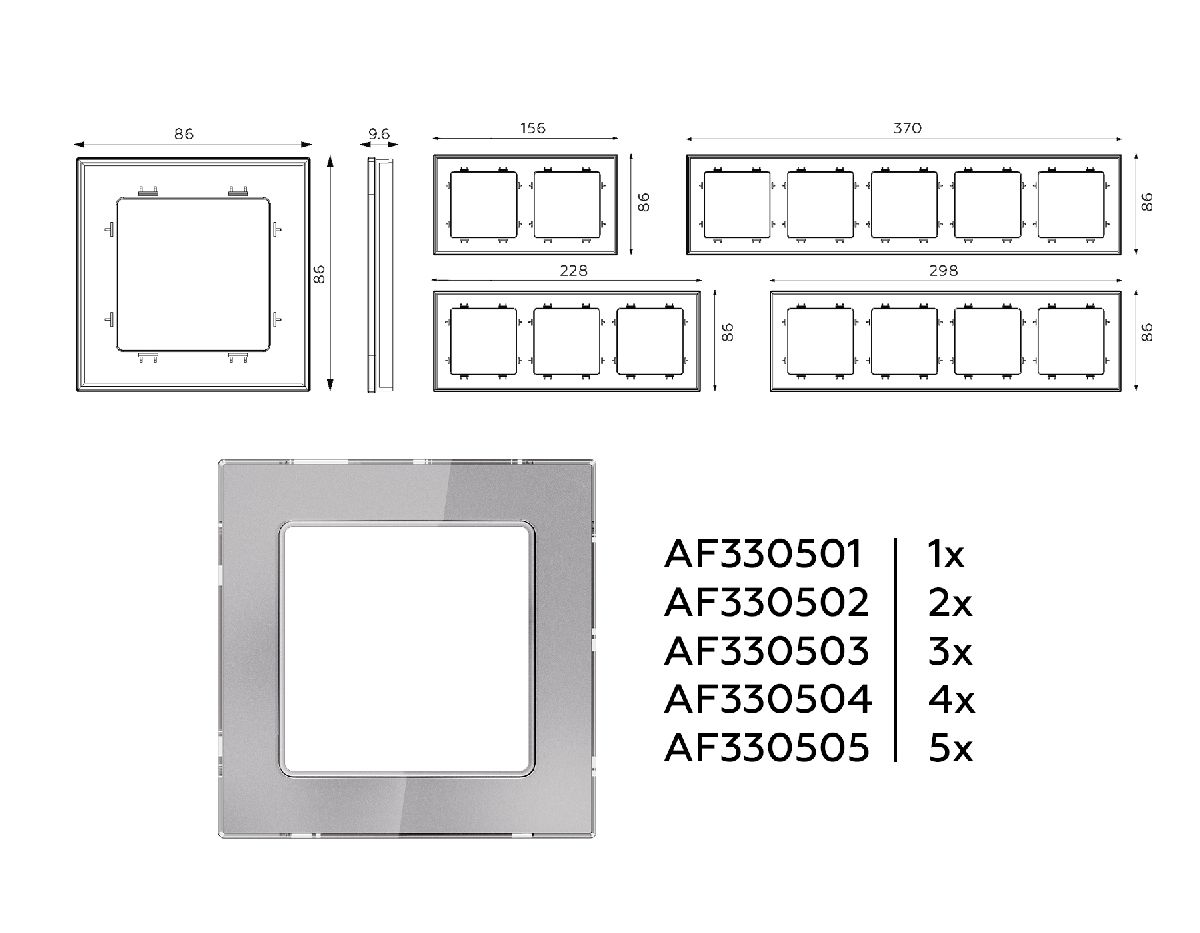 Рамка двухместная Ambrella Volt Platos AF330502