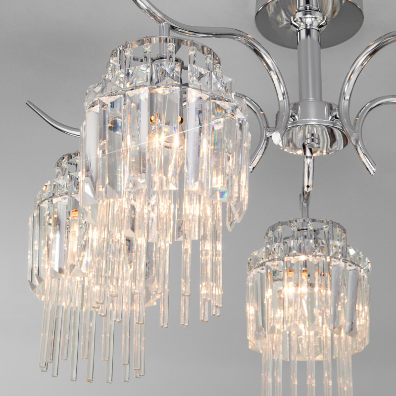 Люстра на штанге Eurosvet Sevilia 10119/5 хром/прозрачный хрусталь Strotskis