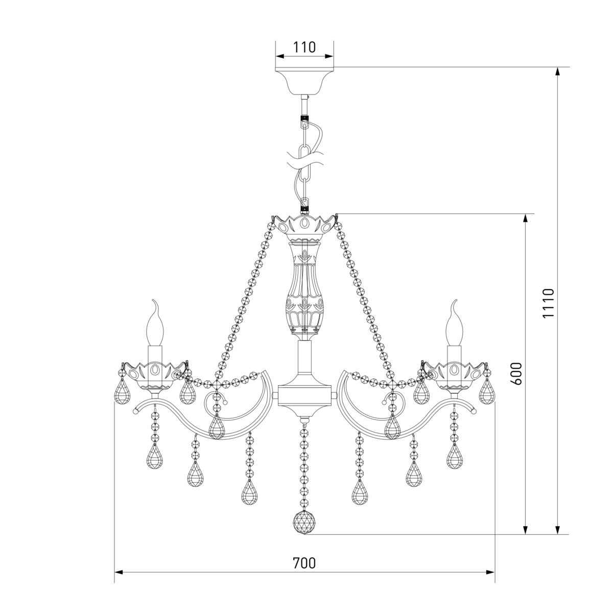 Подвесная люстра Eurosvet 3188/8 хром Strotskis