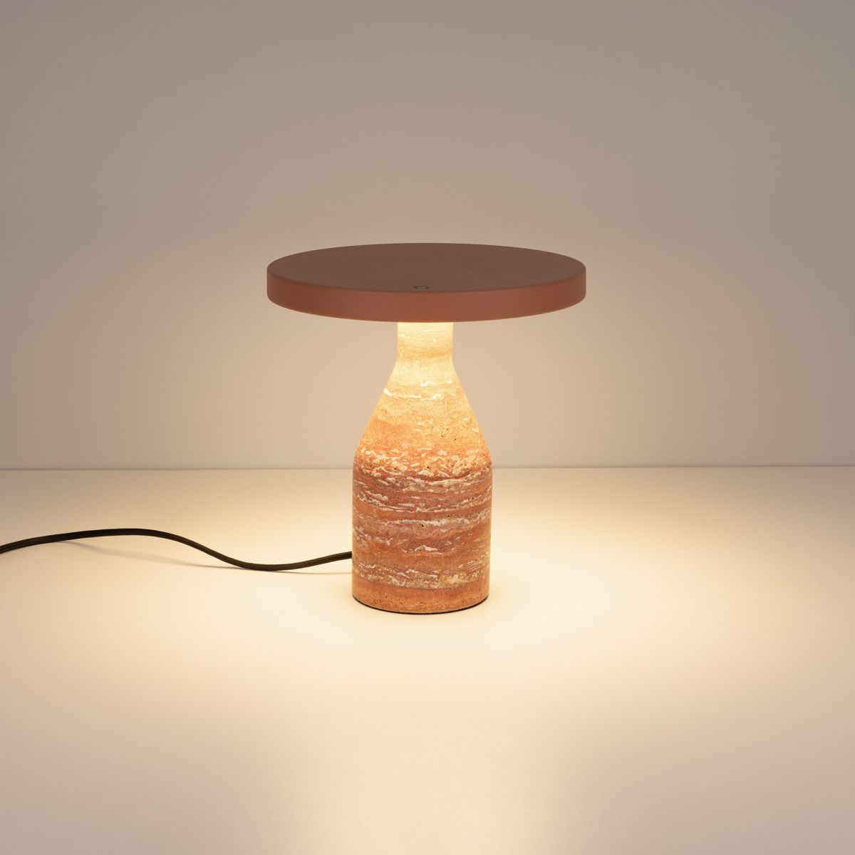 Настольная лампа Arlight SP-CROOD-TAB-R22.5x24-7W Warm3200-MIX (RD-BRG, 140 deg, 230V) (IP20, Травертин) 061732