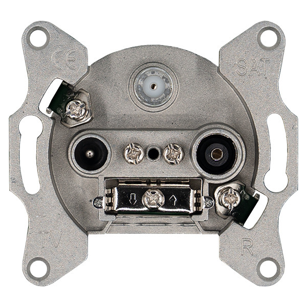 Розетка TV+FM+SAT Ф9.5mm проходная с накладкой, цвет Тауп Jasmart G6207T