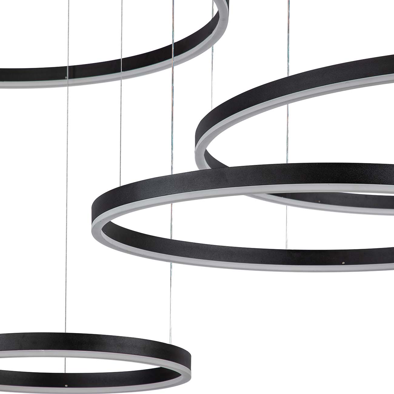 Подвесная люстра с пультом Indigo Galass 14001/4P Black V000034L