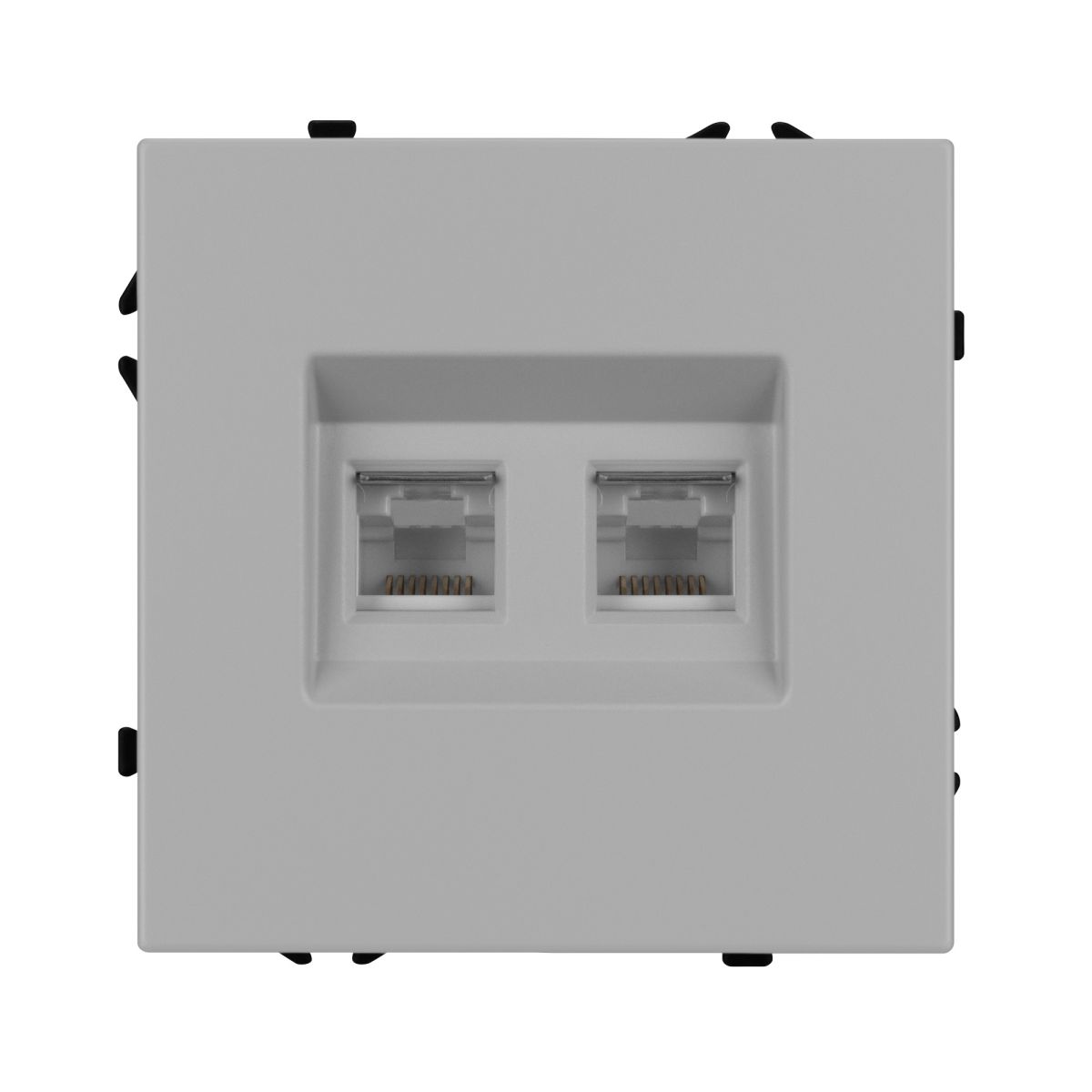 Розетка телефонная двойная софт-тач никель Arlight SCT-MTL2-SFPL-IS (2хRJ-11, 4C) 061890(1)