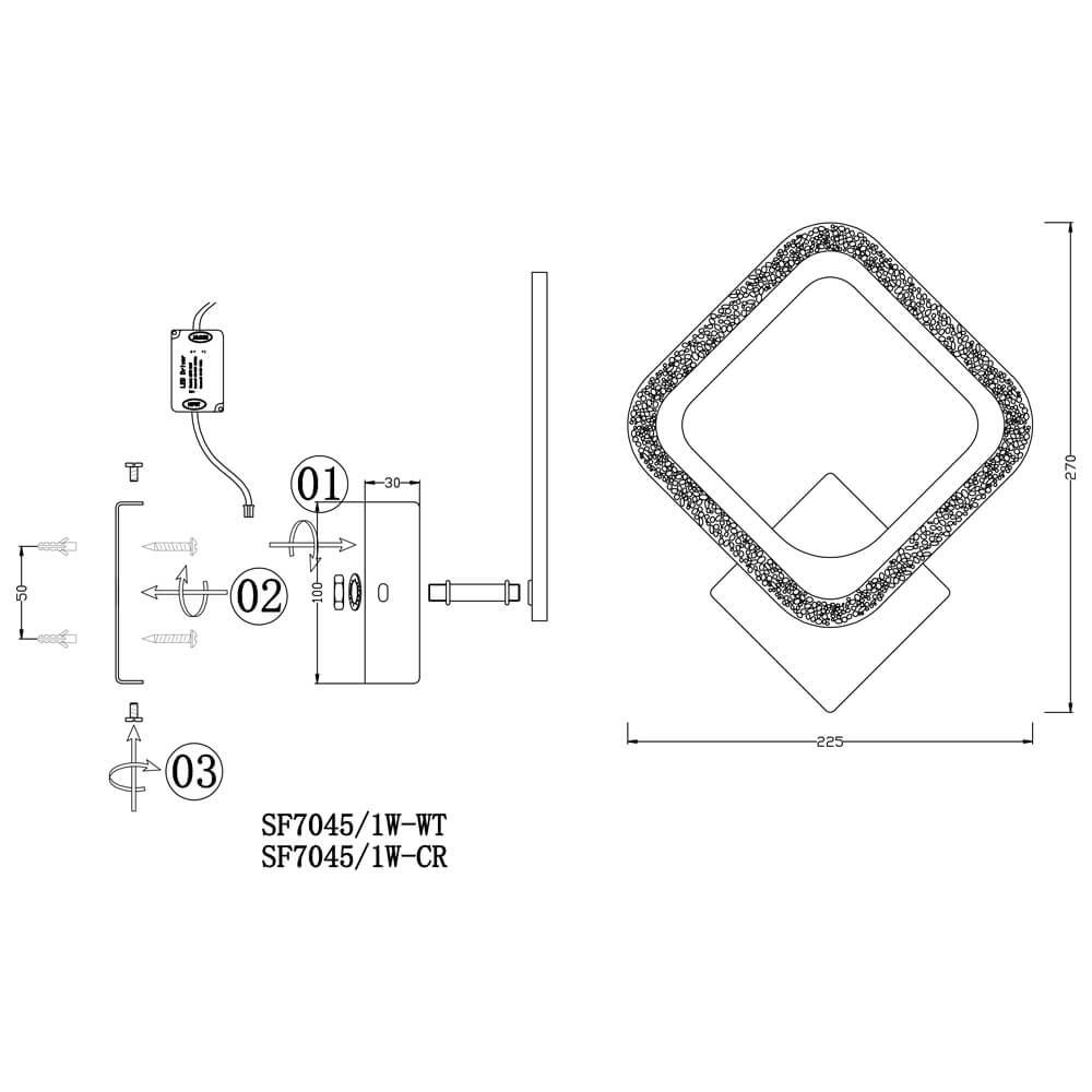 Бра хром Seven Fires Мальс SF7045/1W-CR
