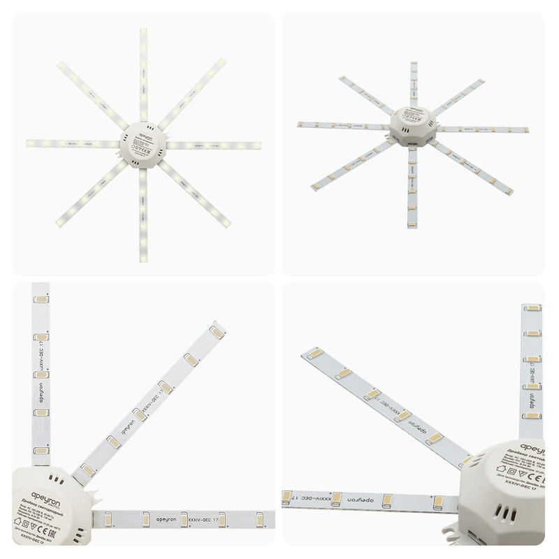 Комплект светодиодных линеек Apeyron Звездочка 220В 5730 20Вт 3000К IP30 02-45
