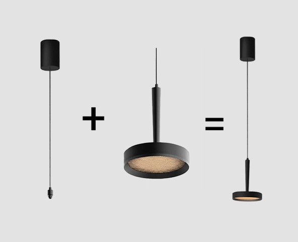 Подвесной светильник (без основания) Italline IT02-025 black 3000K