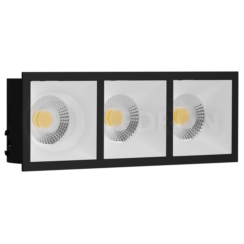 Встраиваемый светильник LeDron RISE KIT 3 GU10 черный/белый