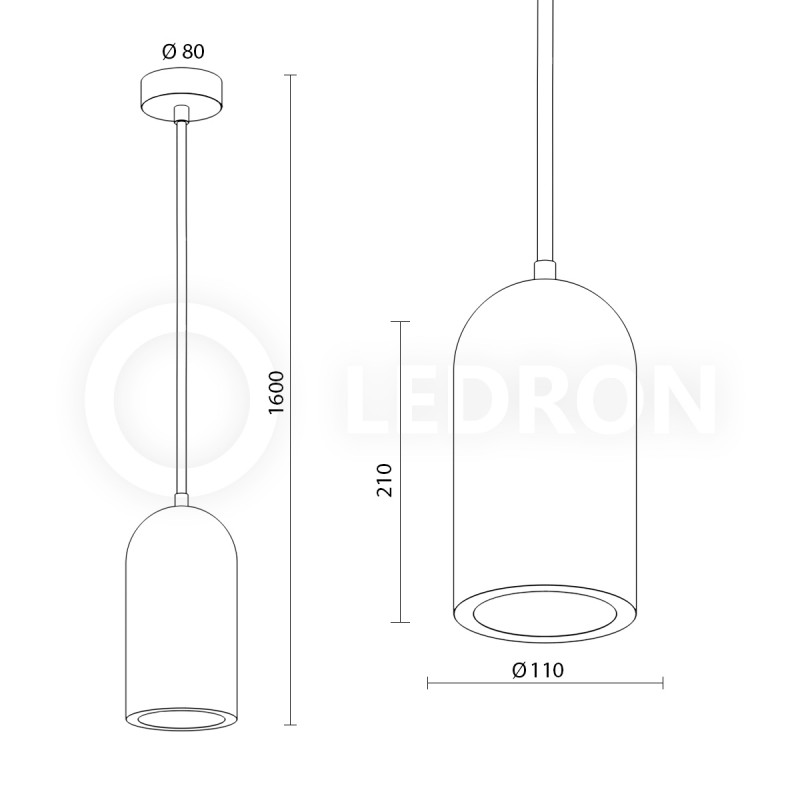 Подвесной светильник LeDron 2525TBP 00000013327