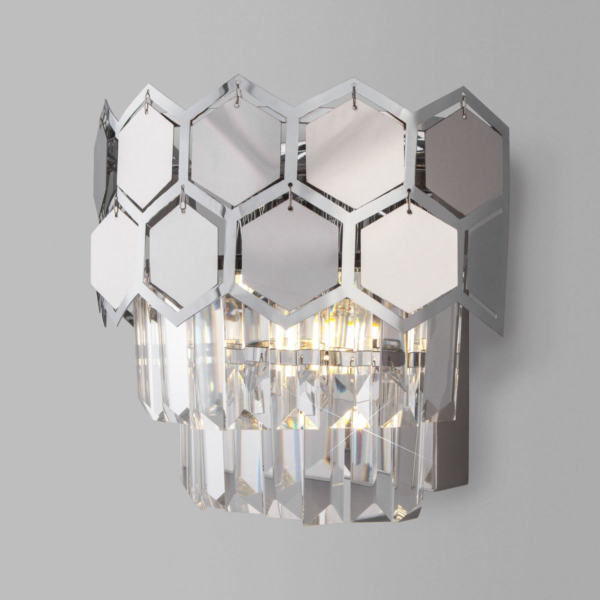 Настенный светильник Eurosvet Ariana 10124/2 хром/прозрачный хрусталь Strotskis (10113/2)