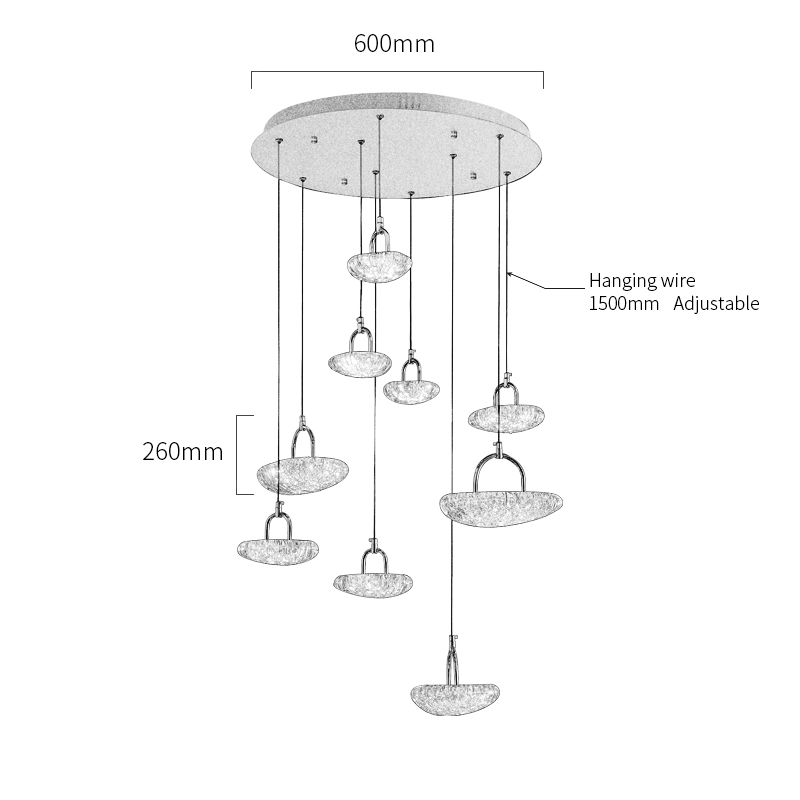 Каскадная люстра Delight Collection MT9125-9H french gold
