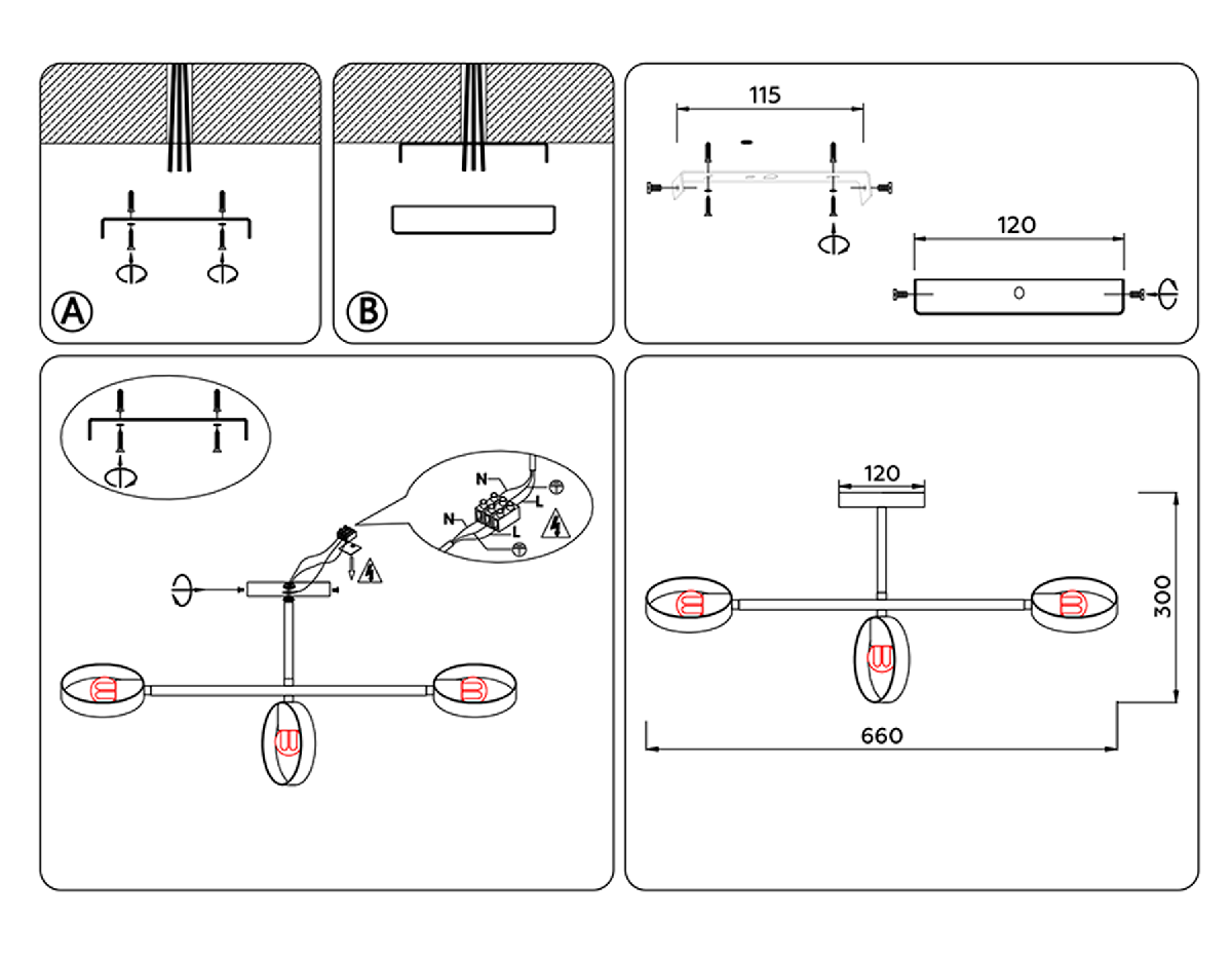 Люстра на штанге Ambrella Light Traditional TR8229
