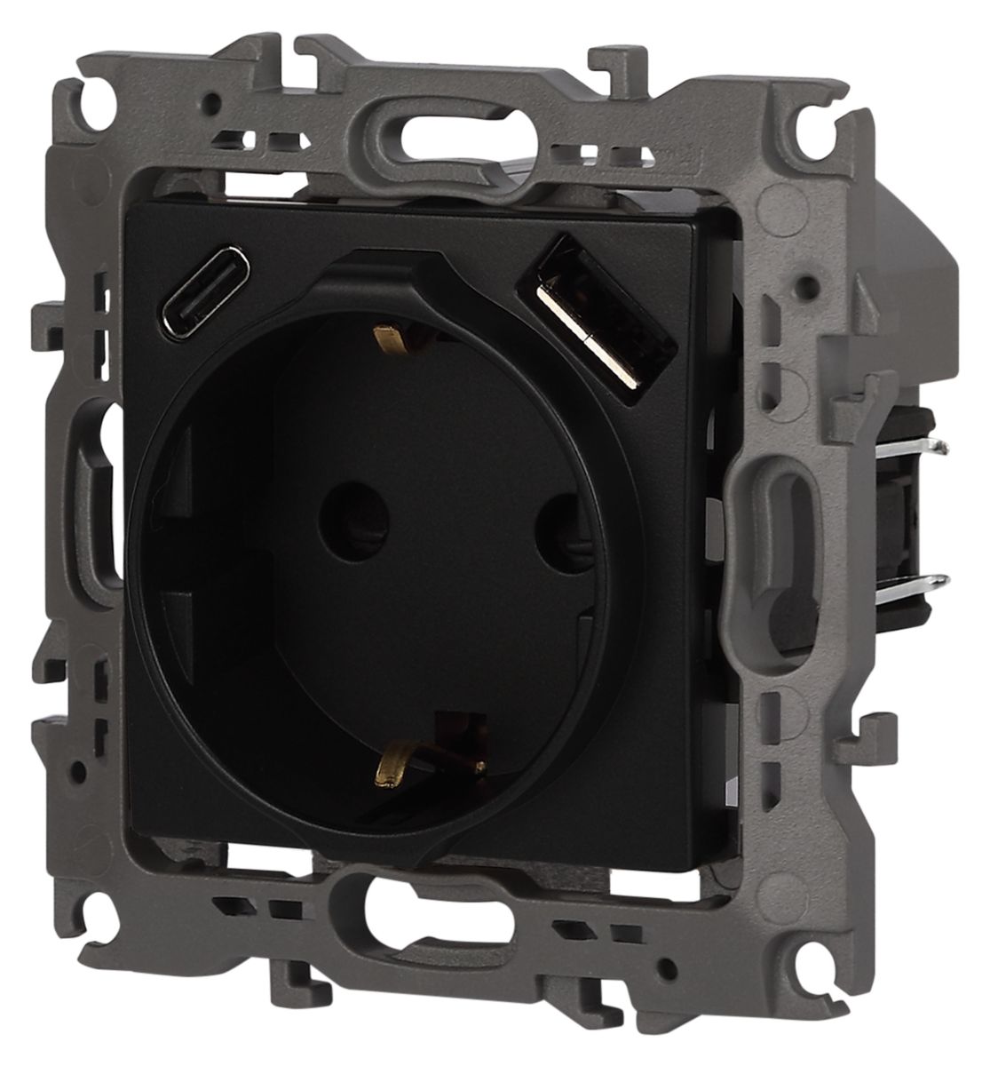 Розетка со шторками с USB type-A+C Эра 12-4108-05 Б0067707