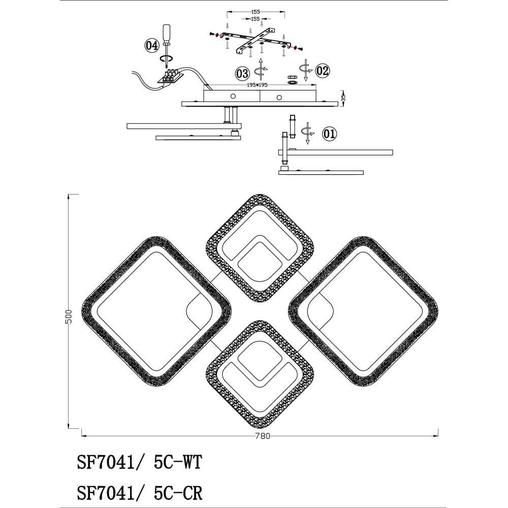 Потолочный светодиодный светильник Seven Fires Неттуно SF7041/5C-CR