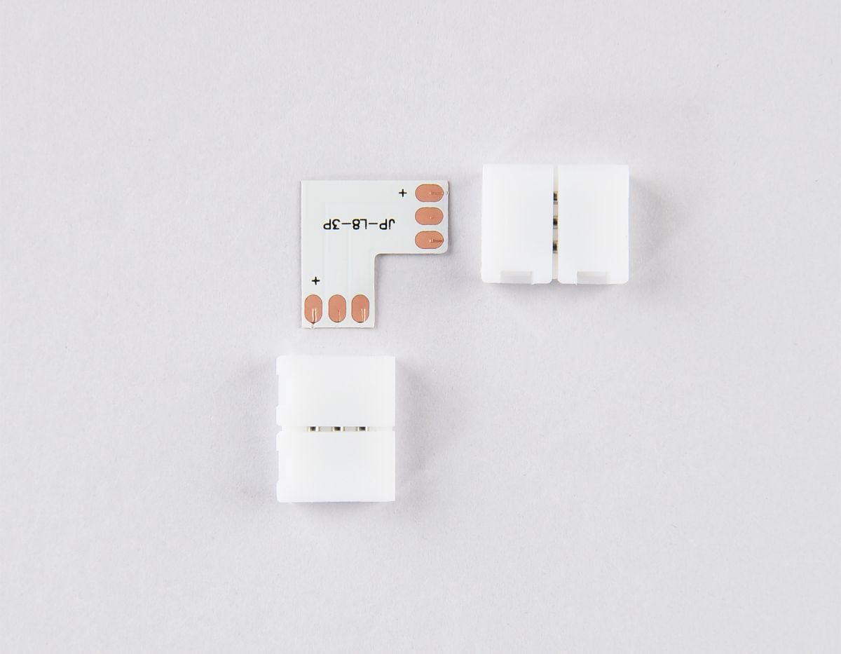 Соединитель угловой L для светодиодной ленты 2835 12/24V (3 конт.) GS6601 (10шт) Ambrella Light Illumination GS6601