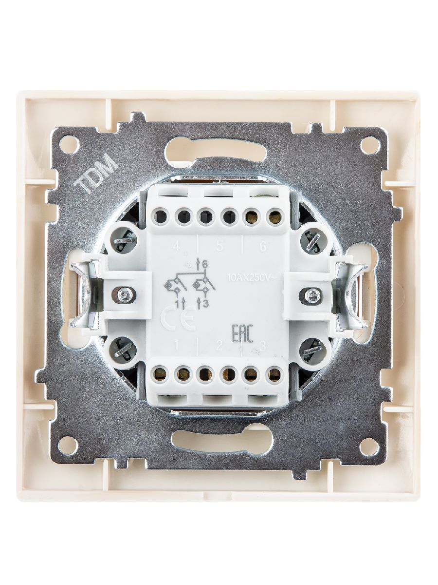 Выключатель двухклавишный с подсветкой Лама TDM Electric SQ1815-0305