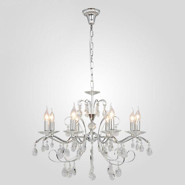 Подвесная люстра Eurosvet Симфония 10059/8 хром/прозрачный хрусталь Strotskis