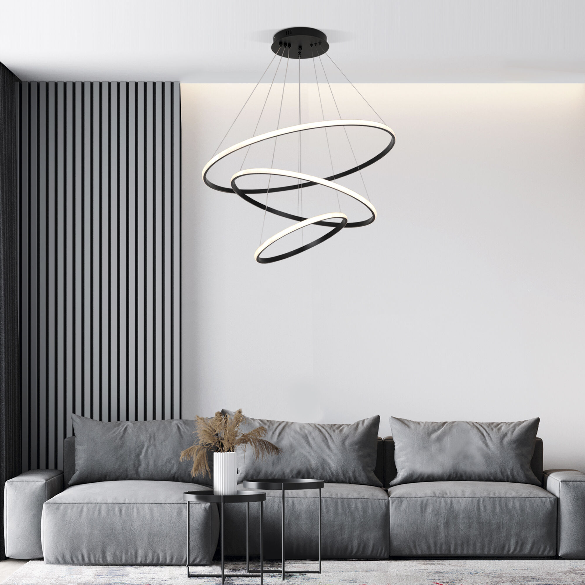 Подвесная люстра с пультом Eurosvet Collars 90264/3 черный