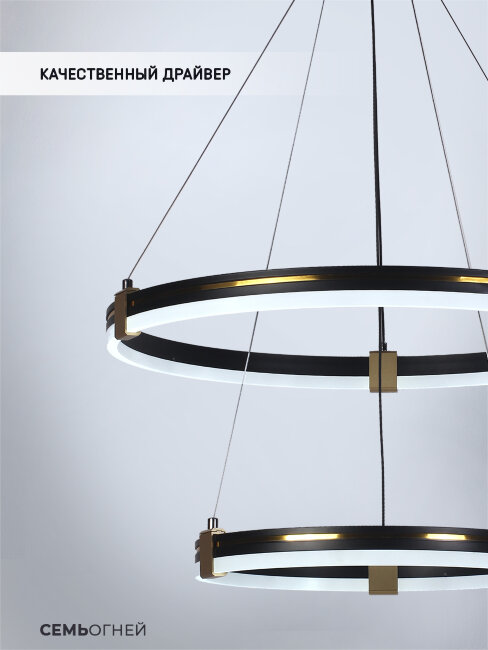 Подвесная люстра Seven Fires Luken SF5026/2P-BK-GD