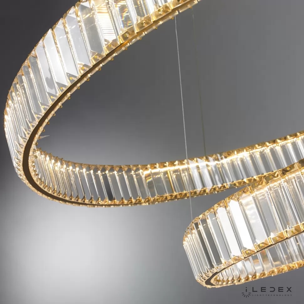 Подвесная люстра iLedex Woodstock 10920P/2-60W-3000K (10/6) GL-CL