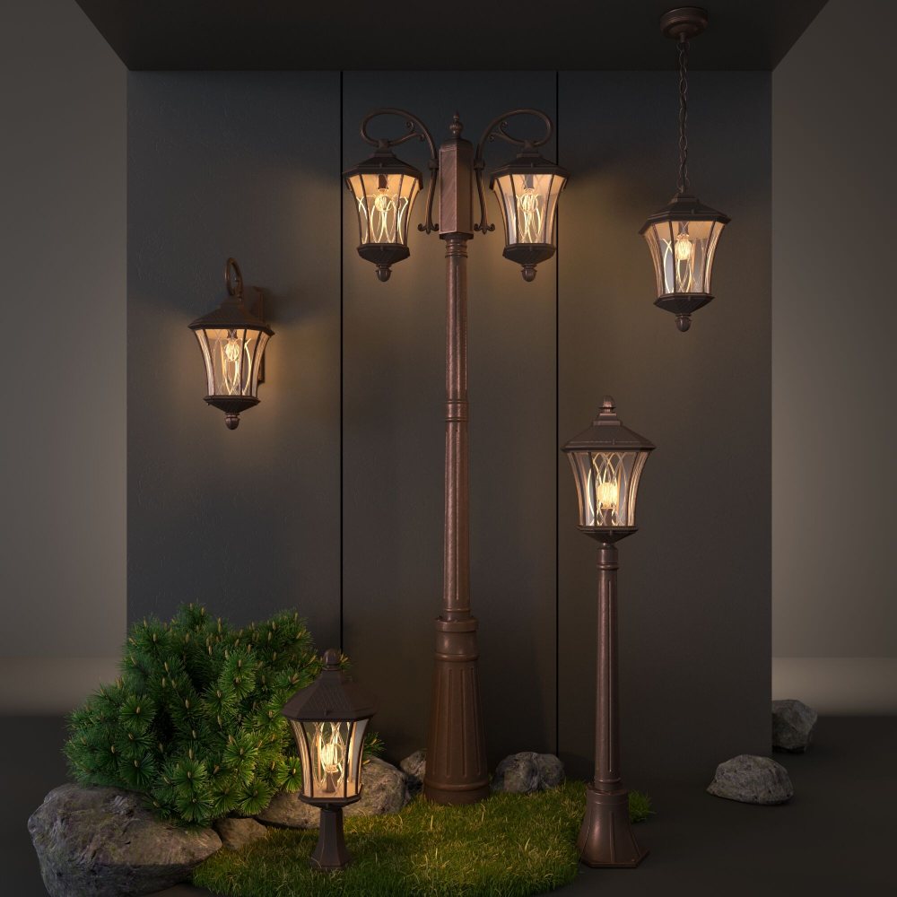 Садово-парковый светильник Elektrostandard Virgo F/2 капучино 4690389064876