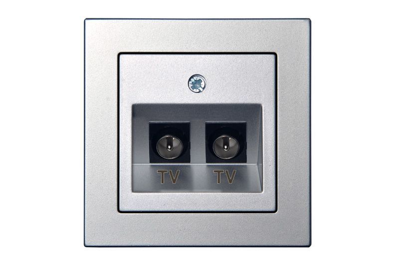 Розетка телевизионная двойная (TV) F-разъем Liregus Epsilon 28-1823