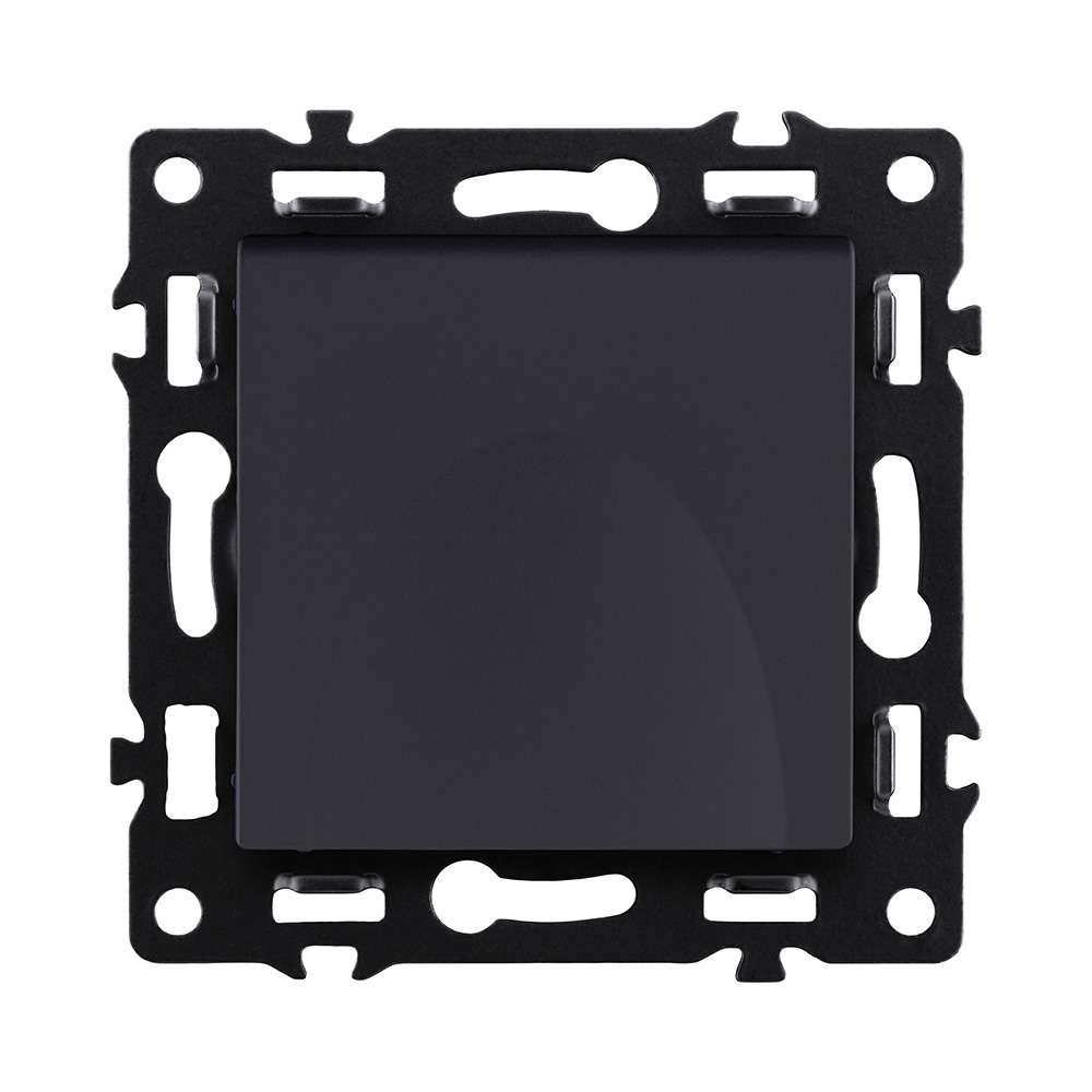 Розетка штепсельная SCHUKO 16A/250 В с крышкой, черный Kollinger Asthetik AS-015BK